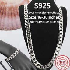 Sterling, Sideways, Chain Necklace, Men