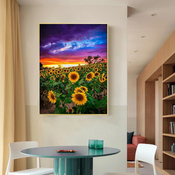 Sunflower On Table - Diamond Paintings 