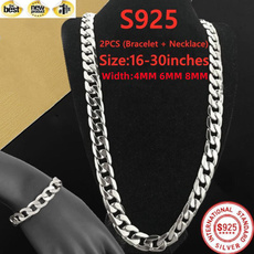 Sterling, Sideways, Chain Necklace, Fashion