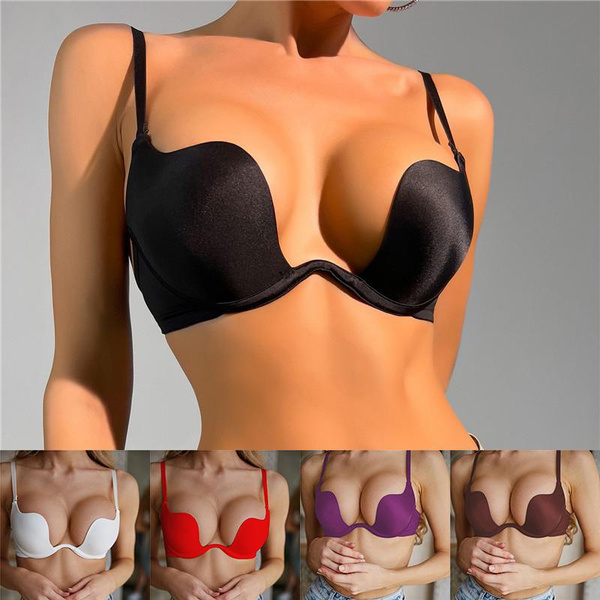 Women Backless Wireless Bra U-Shaped Bralette Wedding Invisible Bras  Underwear