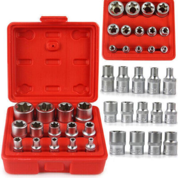 14pcs E Torx Star Female Bit Socket Set Hand Tool Kit 1 2 3 8 1 4