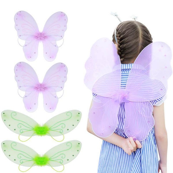 Girls Angel Wings Fairy Wings Princess Butterfly Costume for Kids Girls ...