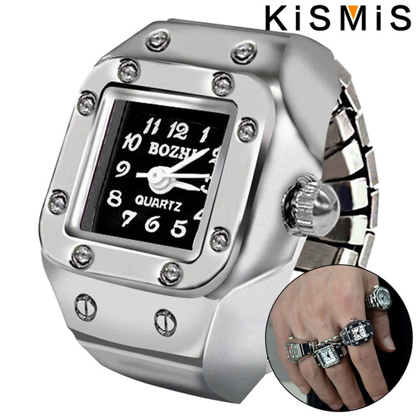 KISMIS 1PC 2Pcs Men s and Women s Square Round Punk Ring Watch