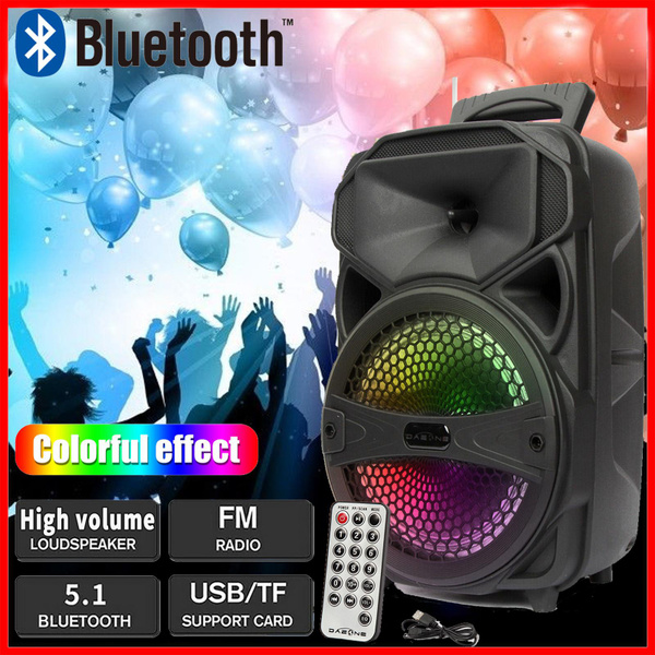 1000W 8" Bluetooth Speaker Super Bass Stereo Loud Portable Subwoofer Wireless Party System AUX