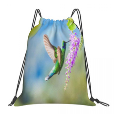 Flowers, Drawstring Bags, drawstring backpack, purple