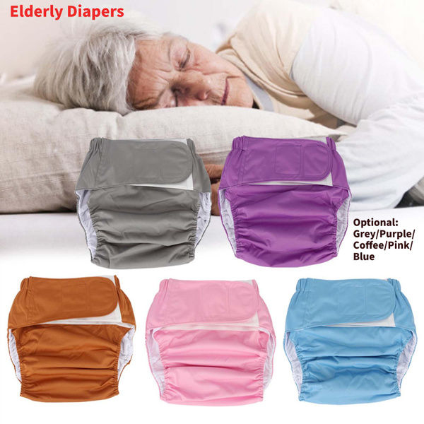 1 PCS Adjustable Size Adult Diaper Waterproof Washable Reusable Elderly ...