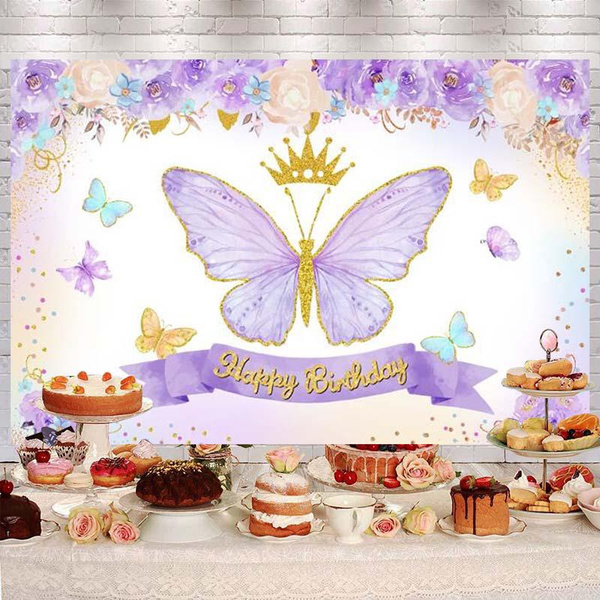 Butterfly Birthday Party Backdrop Decorations Butterfly Spring Theme ...