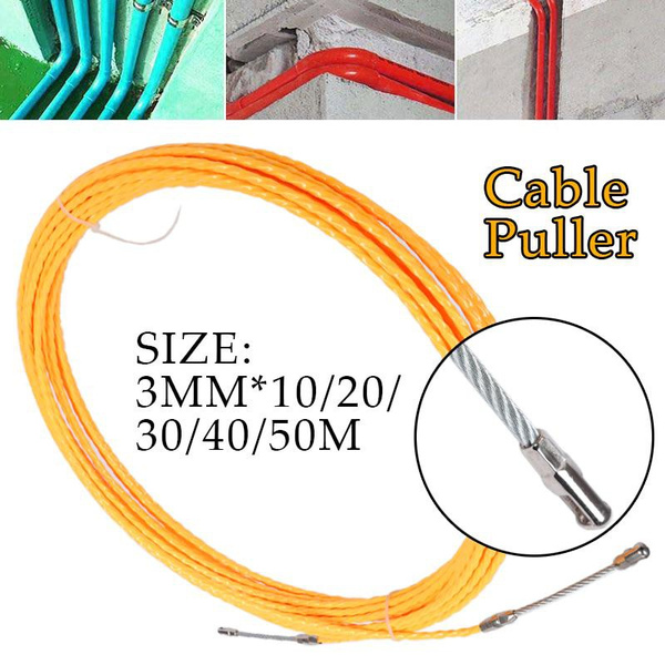 3mm 10-50M Cable Puller Fish Tape Reel Puller Fiberglass Metal