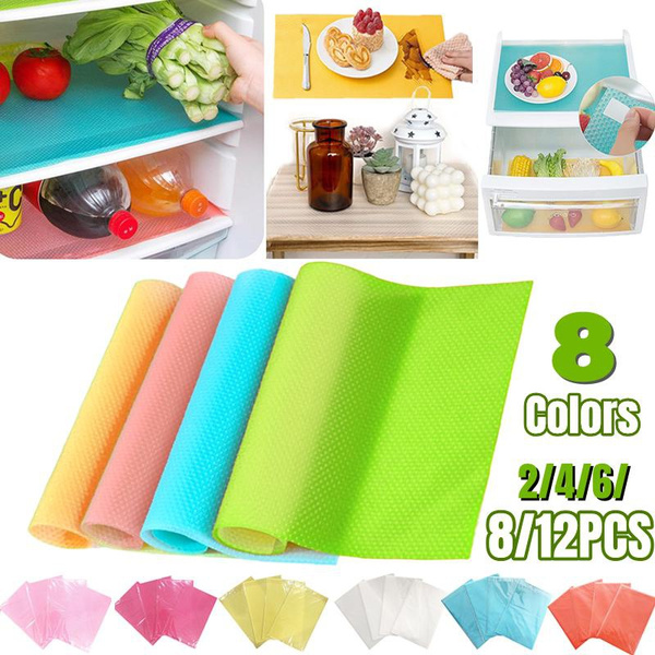 2/4/6/8/12PCS Refrigerator Mats, Washable Refrigerator Liners