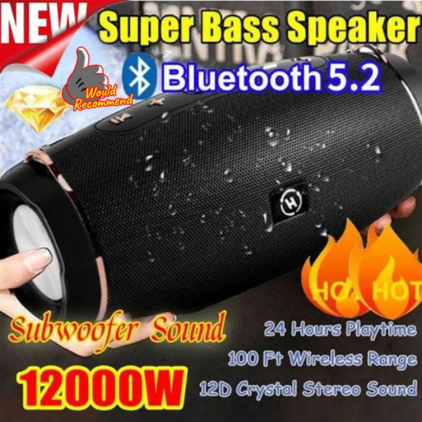 IPX7 Waterproof Portable Bluetooth Speaker Outdoor Column Stereo HiFi ...