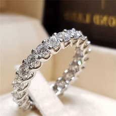 DIAMOND, 925 sterling silver, wedding ring, Silver Ring