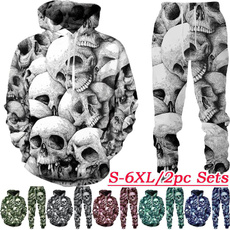 Two-Piece Suits, Hoodies, skull, men clothing