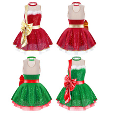 Sleeveless dress, kids clothes, Christmas, dancedres