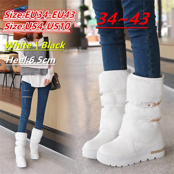 Winter Boots Women Snow Boots MidCalf Plush Warm Boots Female Platform