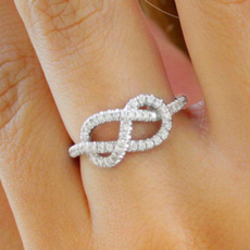 Sterling, DIAMOND, Infinity, wedding ring