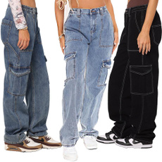 trousers, denimcargopant, Waist, jeansforwomen