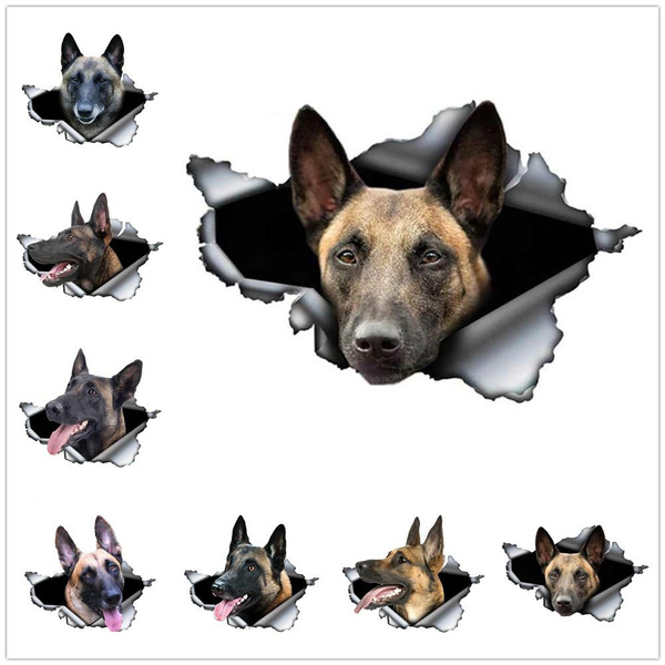 Belgian Malinois Car Sticker Torn Metal Decal Stickers Waterproof Belgian Malinois Car Sticker Torn Metal Decal Stickers Waterproof