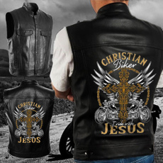 bikerleathervest, Vest, Fashion, leathervestmen