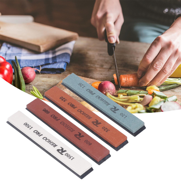 4Pcs Knife Sharpening Stone Fixed Angle Whetstone Sharpener Set 120 320