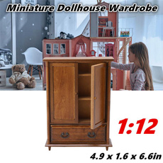 dollhousefurniture, dollhouseaccessorie, Wooden, miniaturewardrobe