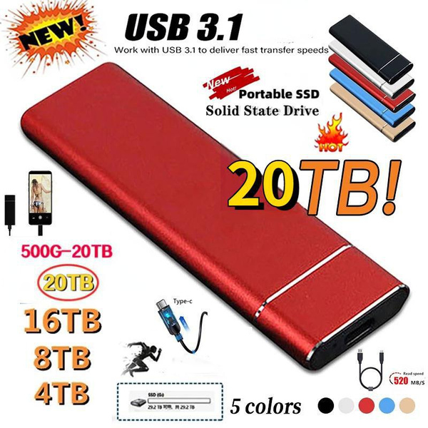 Portable SSD Solid State Drive USB3.1 Hard Disks High Speed HD External