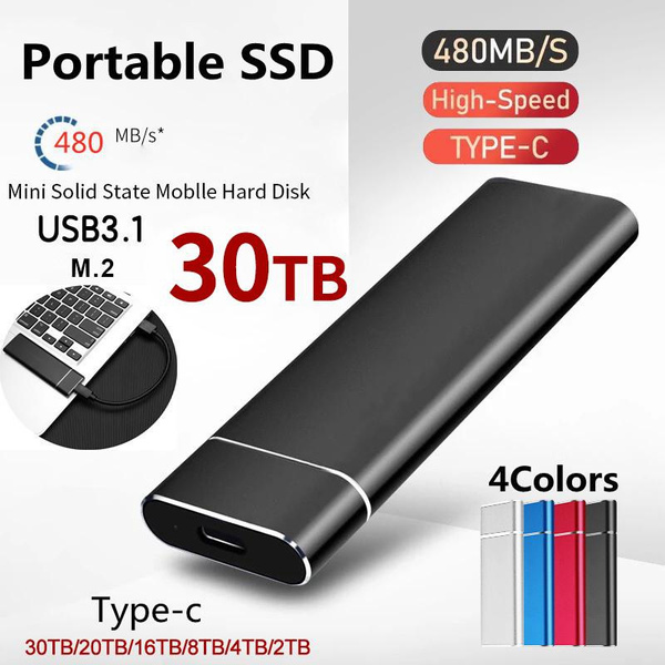 slange Forfatning vandtæt 30TB/20TB/16TB/8TB/4TB/2TB Mini Portable SSD USB3.1 High Speed Mobile SSD  Hard Disk External Solid State Drives Hard Disk for Laptop Hard Drive Plug  and Play. Easy To Carry | Wish