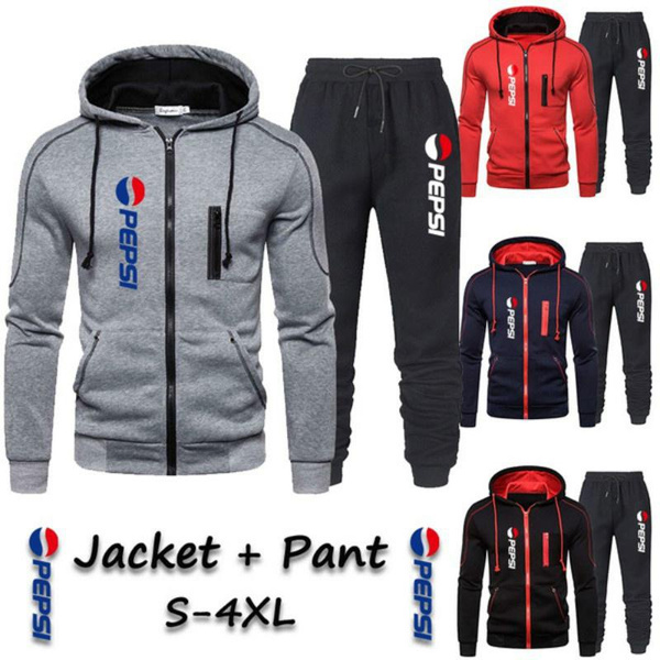 Pepsi Cola Co-branded Tracksuit Men Hooded and Pants Suit Pullover ...