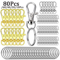 10/20/40/60/80Pcs Premium Swivel Lanyard Snap Hook with Key Rings, Metal  Hooks Keychain Hooks for Lanyard Key Rings Crafting (5/10/20/30/40 Pcs  Swivel Snap Hooks + 5/10/20/30/40 Pcs Key Rings)