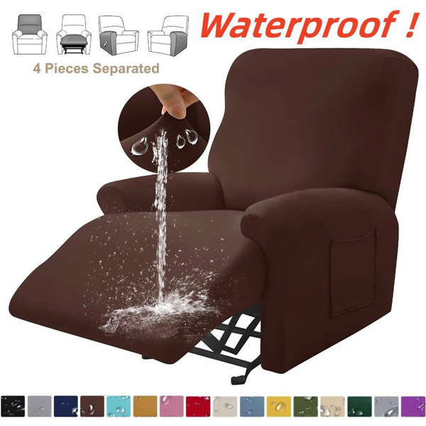 4 Pieces Waterproof Recliner Sofa Cover for Living Room Elastic
