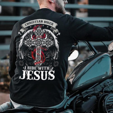 biker, Fashion, jesuslongsleevetee, Shirt