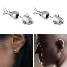 Shark, Jewelry, Gifts, Stud Earring