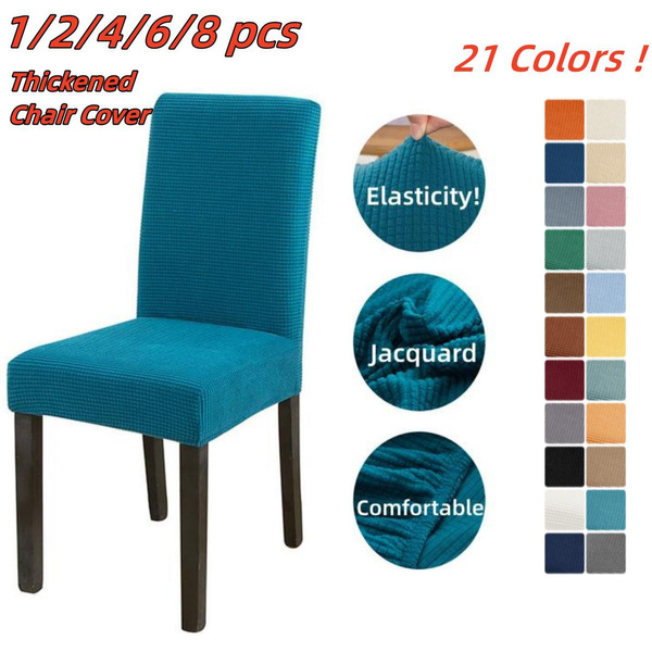 1/2/4/6/8 Pieces Jacquard Fabric Chair Cover Universal Size Most Cheap