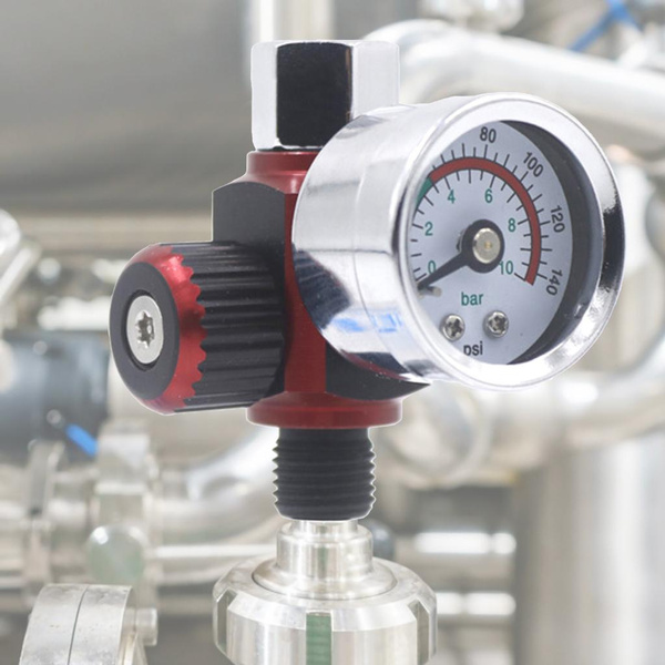 Air Filter Pressure Regulator Air FlowRegulator with Gauge 1/4 InBSP