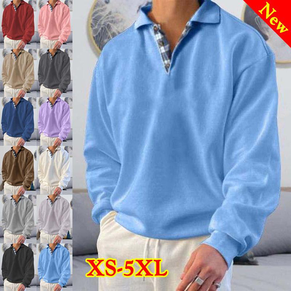 Trending Fashion Men s Lapel Collar Button Down Long Sleeved