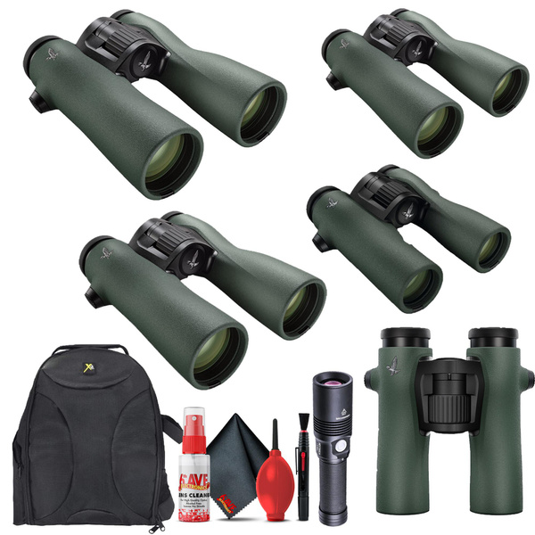 Swarovski NL Pure Binoculars with Padded Backpack, Flashlight and 6AVE Binocular Cleaning Kit Wish