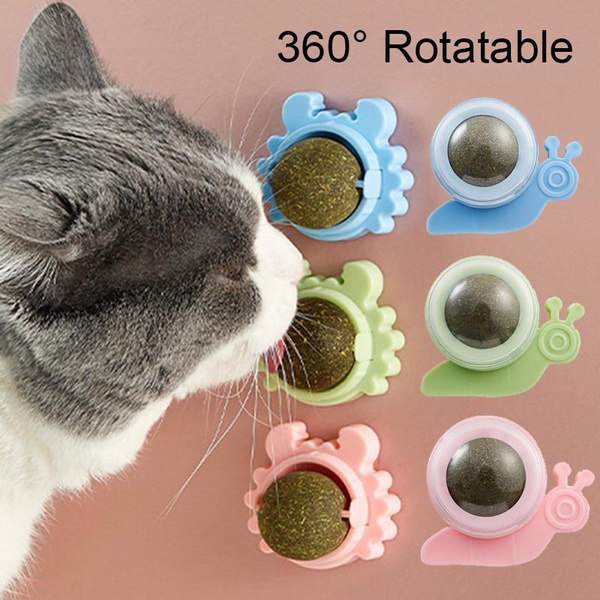 360° Rotatable Crab Shape Cat Catnip Ball Toys Funny Wall Mount Catnip