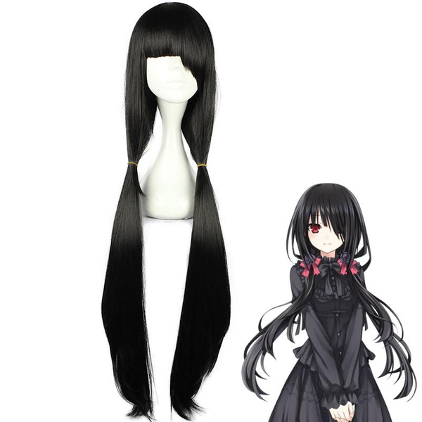 39inch Long Straight Black Wig For Kurumi Tokisaki Cosplay Date A Live