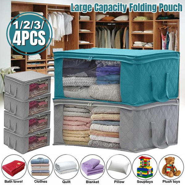 Clothes Storage Bags, Large Capacity Foldable Wardrobe Storage Box