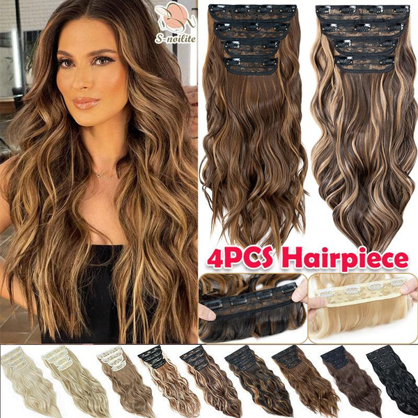 4Pcs/set Women New 22 IN Full Head Clip In Hair Extensions Thick ...