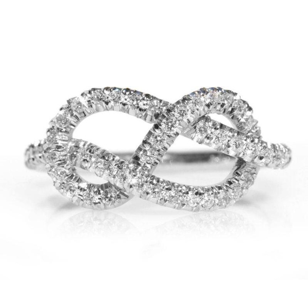 Delicate Micro Pave Cubic Zirconia Infinity Rings for Women Bride ...
