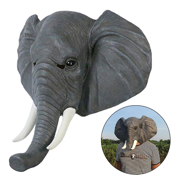 Halloween Elephant Latex Mask Headgear Funny Animal Mask Elephant ...
