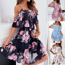 Summer, Floral print, chiffon, fashion dress