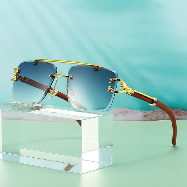 Maybach Eyewear - The Boulevard I (Ruthenium/Ebony/Walnut Burr Velvet)