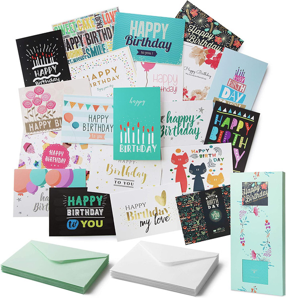 Birthday Cards, 20 Pack, Birthday Cards with Envelopes, Blank Inside ...