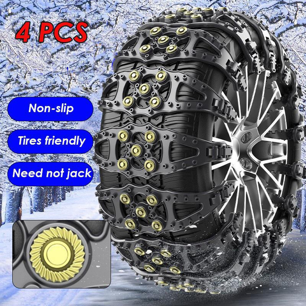 4PCS Snow Chains Auto Traction Aid Snow Ice Tire Spikes Snow Chain