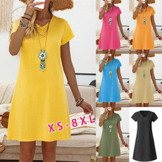 Summer, short sleeve dress, Mini, Dress
