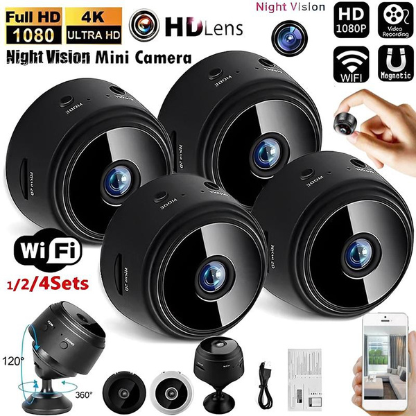 Mini WiFi Camera for Home Office Security, Magnetic Cam with Night Vis