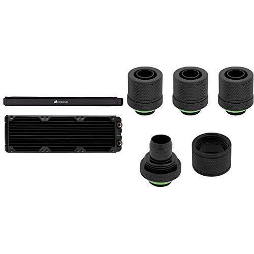 Corsair Hydro X Series XF Compression Fittings – 10/13mm Soft Tubing, 4-Pack Black, For Custom Liquid Cooling