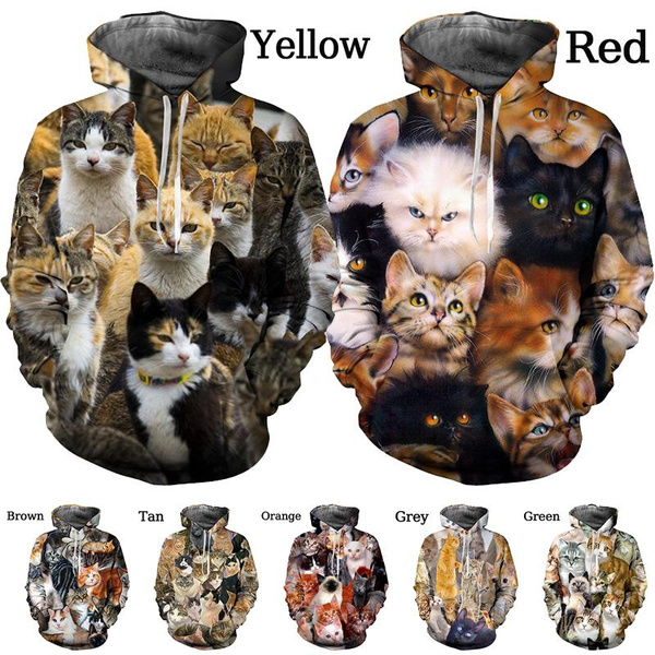 Cute Animal Print 3d Cat Hoodie Fashion Unisex Couple Hoodie | Wish