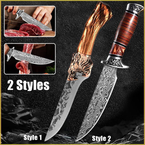 Cleaver Knife Stainless Steel Wood Handle Chef Butcher Slicing Cut Bone  Chopper